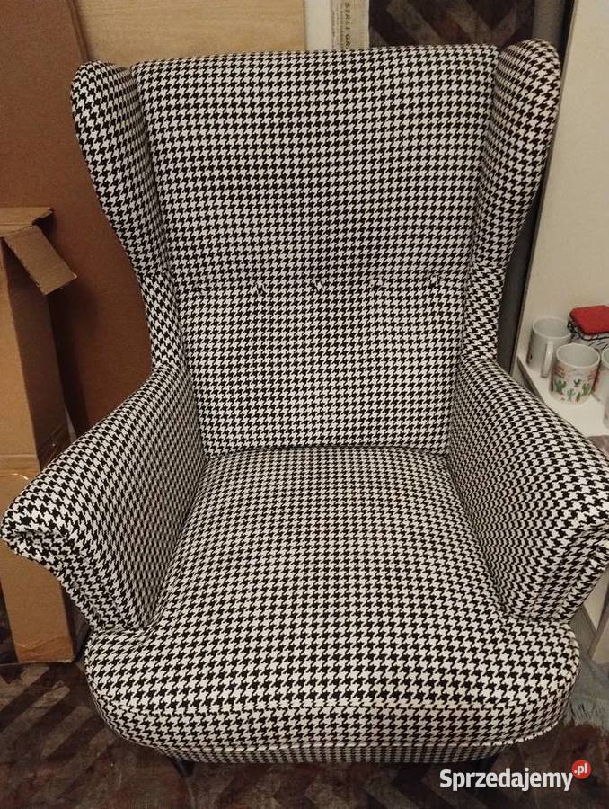 fotel uszak Ikea Strandmon pepitka mazowieckie Pruszków sprzedam