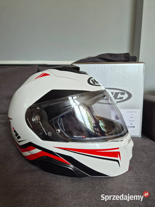 Kask szczękowy HJC i91 Tricus biały czerwony Motoryzacja Tarnów