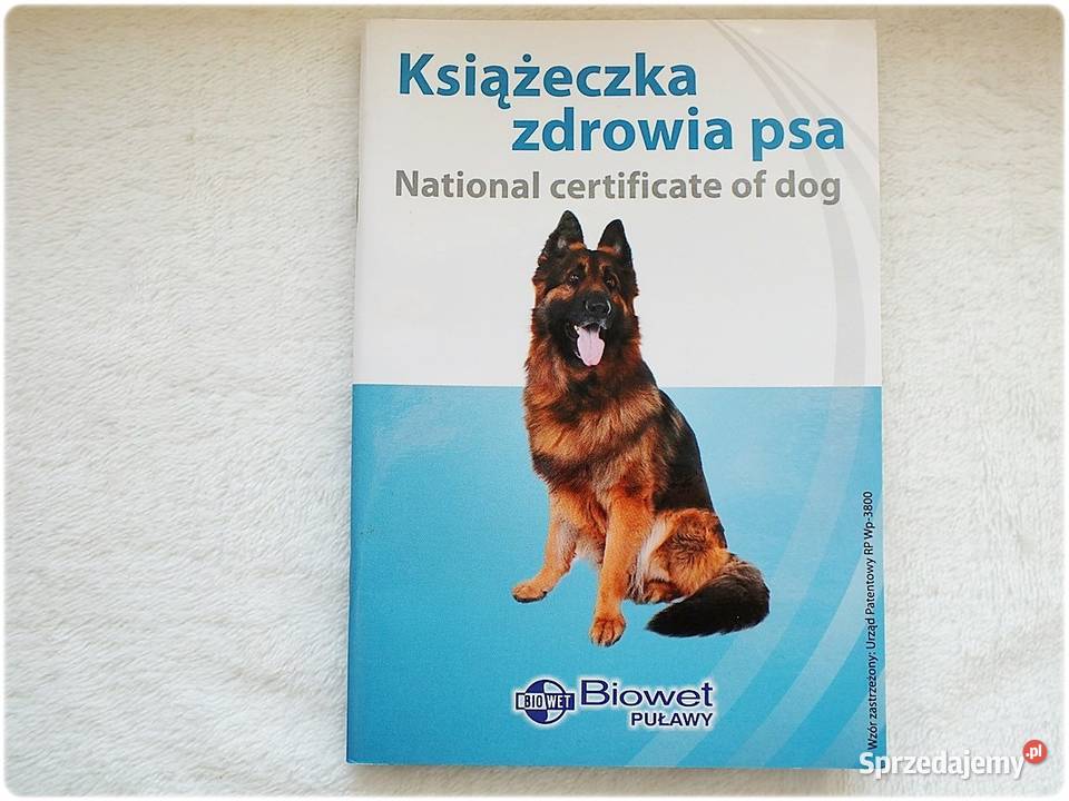 Książeczka Zdrowia Psa Biowet Puławy Owczarek Dla psów Lubsko sprzedam