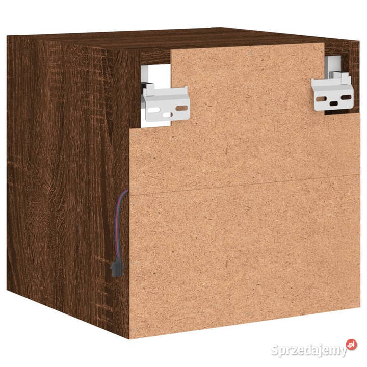 Ścienne szafki TV z LED 2 brązowy dąb 30x285x30 Warszawa