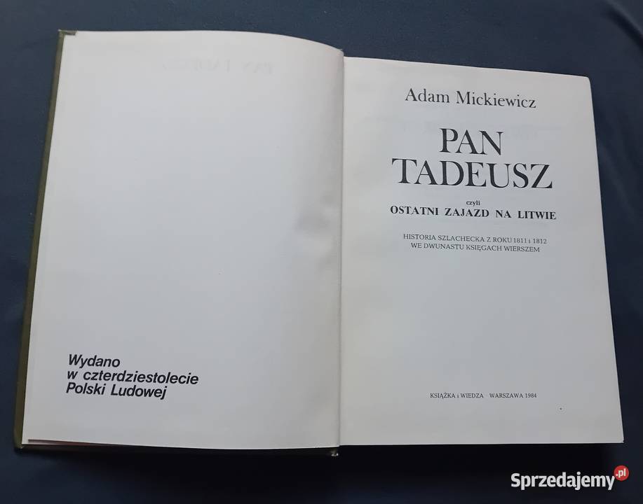 Adam Mickiewicz Pan Tadeusz KiW 1984 r wielkopolskie Koźminek sprzedam