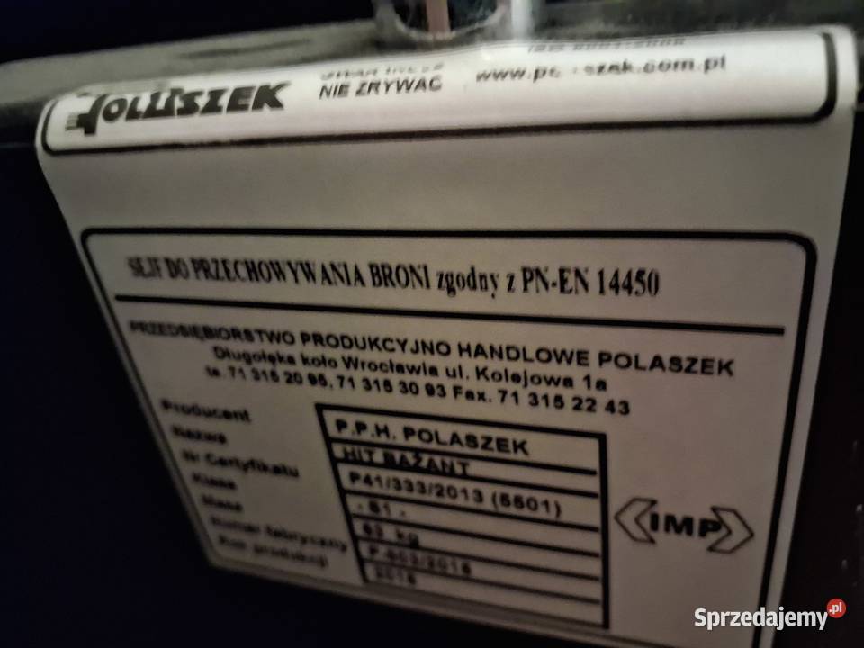 Szafa na broń długą 5 jednostek certyfikat S1 Kamionka Dolna