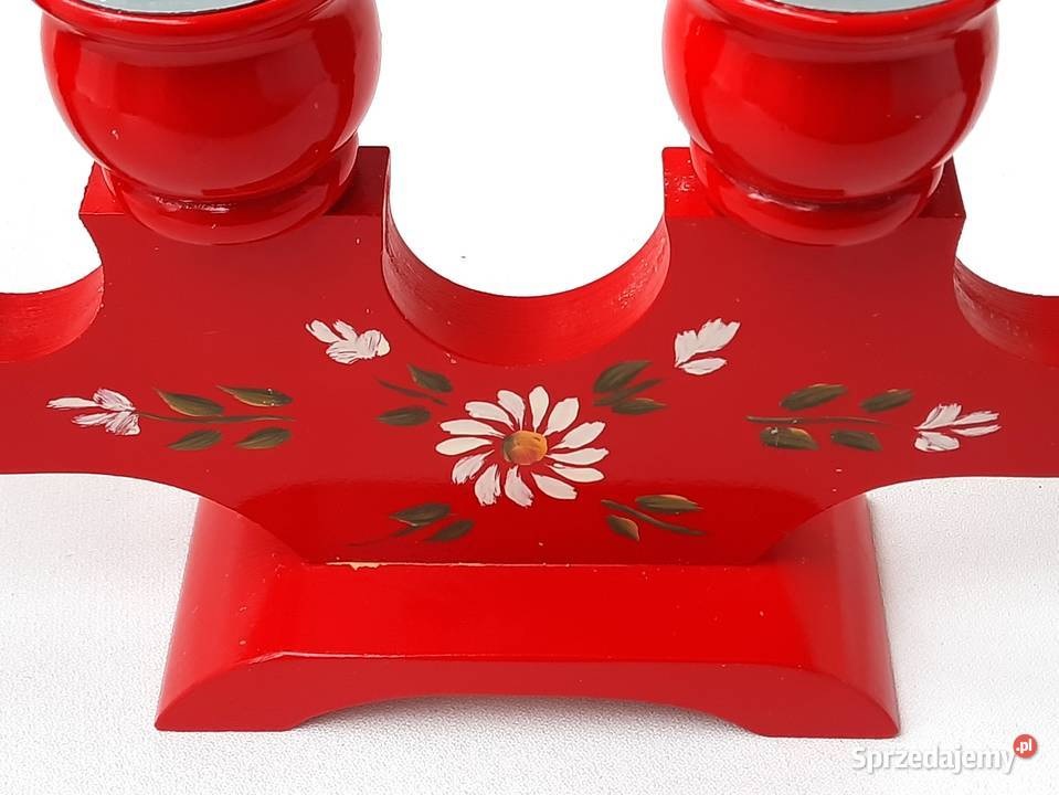 DUŻY stary drewniany świecznik Szwecja Łódź sprzedam