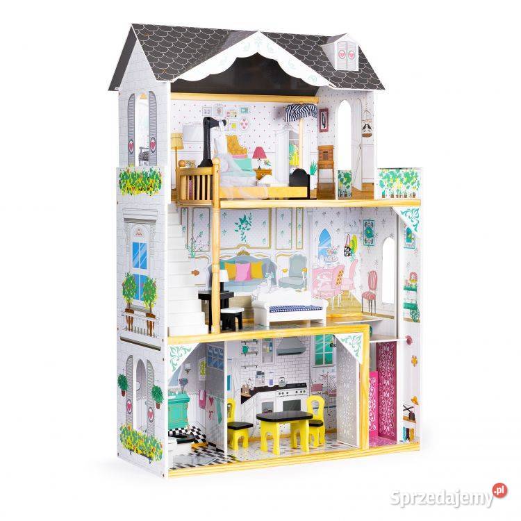 Duży drewniany domek lalek winda mebelki Bielsk Podlaski sprzedam