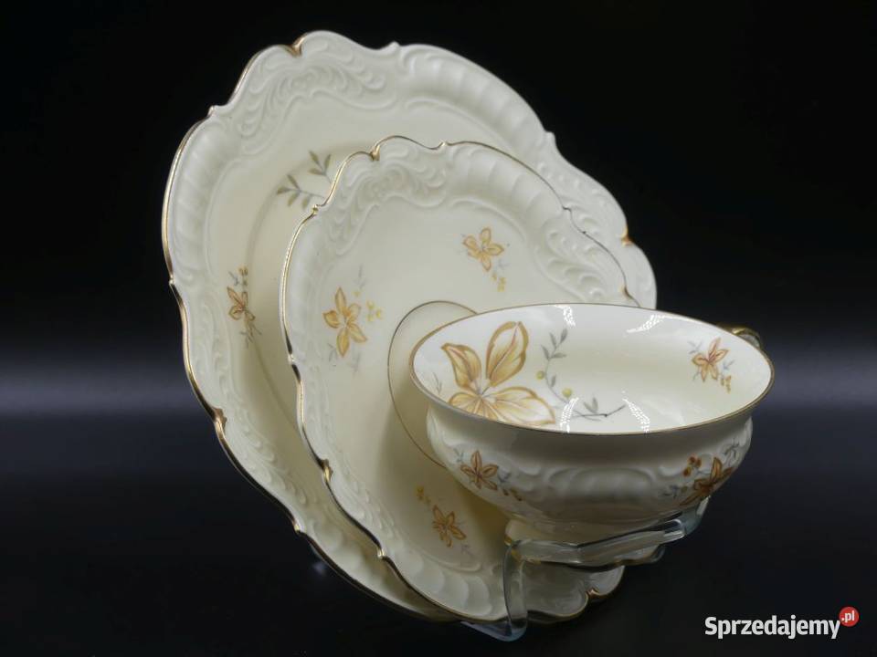 Komplet śniadaniowy Sorau Żary piękne reliefy