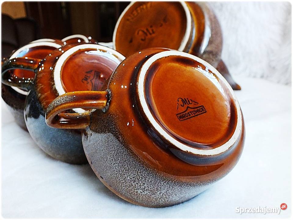 NEFRYT Mirostowice MI Zestaw Kawowy z lat 60tych Porcelana i szkło