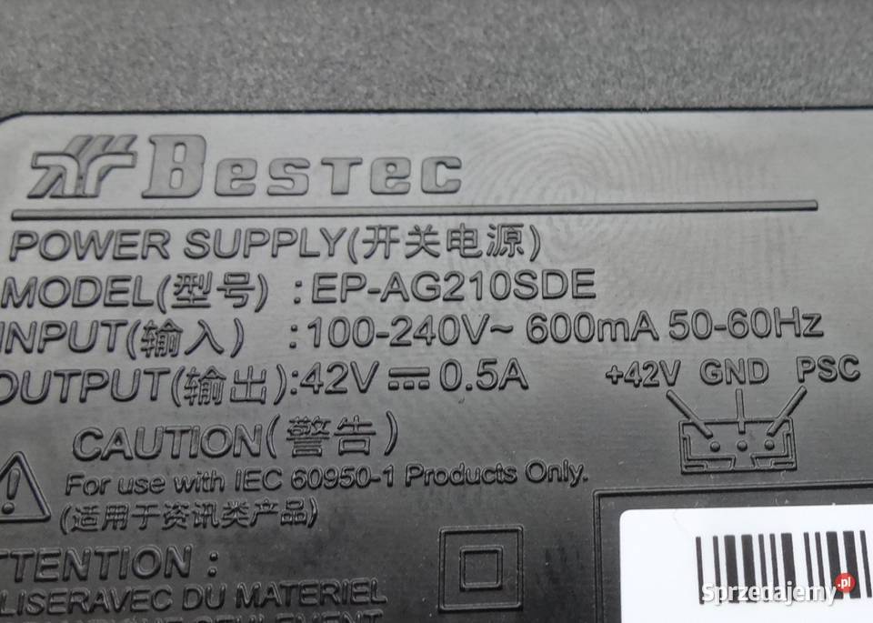 Zasilacz 42v08A BESTEC EPAG210SDE Szczecin