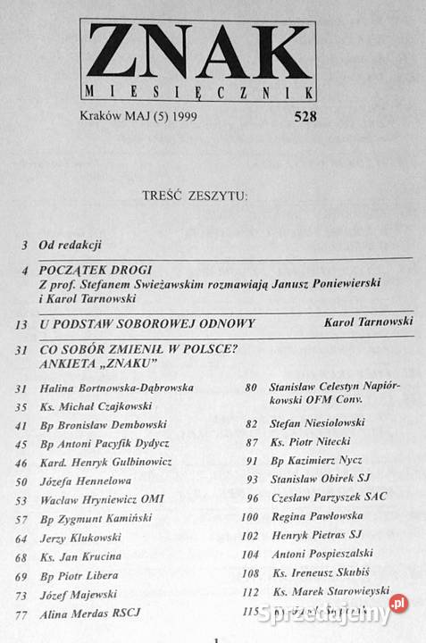 Znak Soborowe drogi i bezdroża 528 05 1999 Rok wydania 1999 Pozostałe Chełm