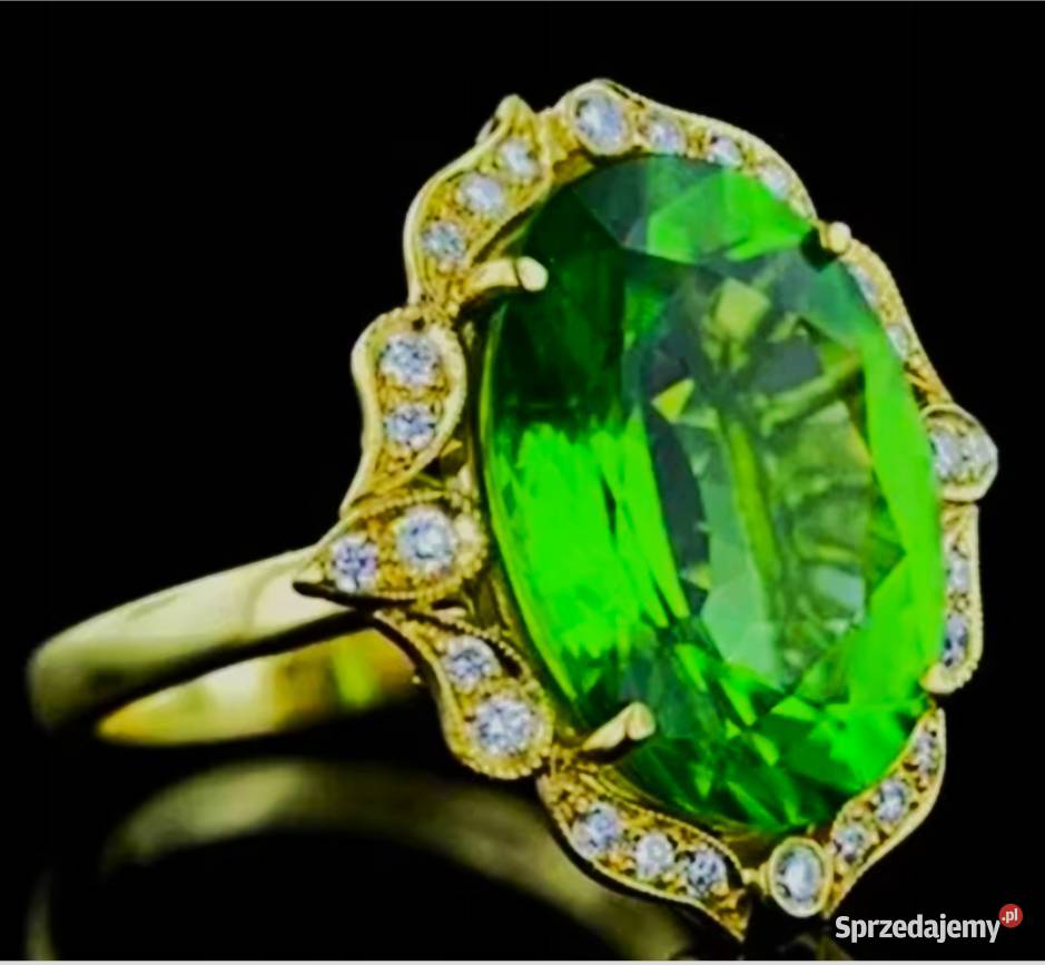 Piękny Złoty Niepowtarzalny Pierścionek z śląskie Poraj