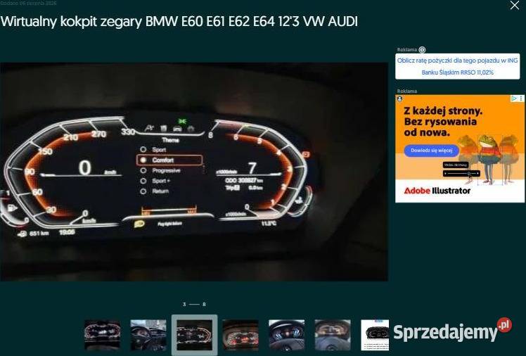 Wirtualny kokpit zegary BMW E60 E61 E62 E64 123 Ożarowice