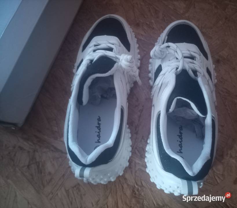 Buty damskie biało czarne obuwie sportowe Moda i Styl