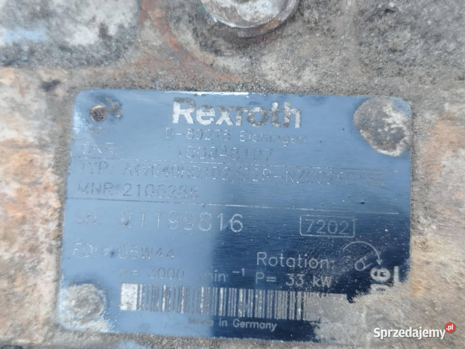 Pompa hydrauliczna Rexroth A4VG40 A4VG40HD1D2 Strzyżew sprzedam