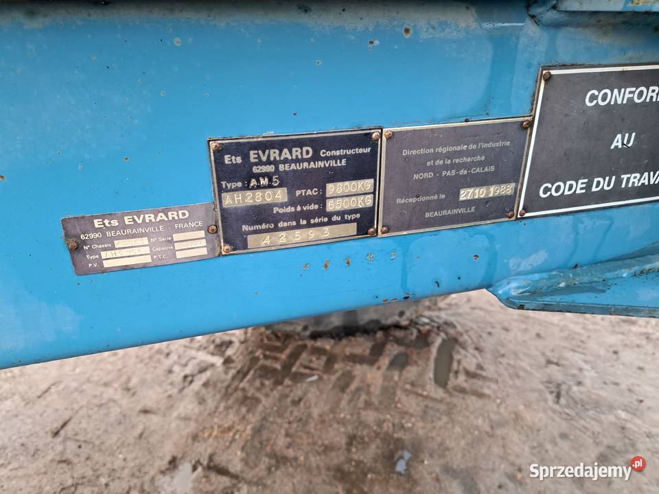 Opryskiwacz samojezdny 24m EVRARD Silnik Deutz 6 Bezwola