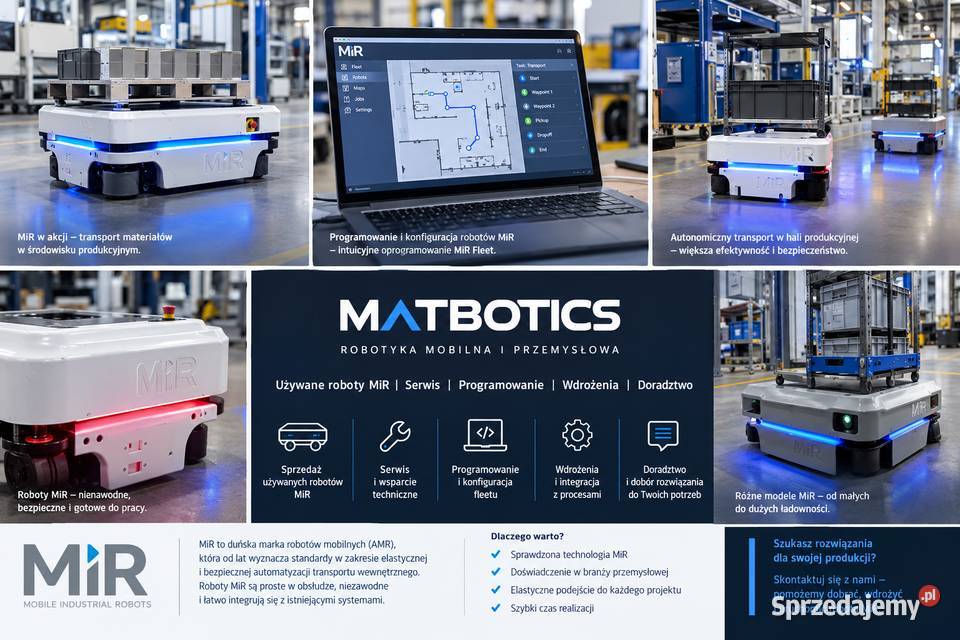 Roboty MiR AGVAMR programowanie serwis wdrożenia Stryków usługa