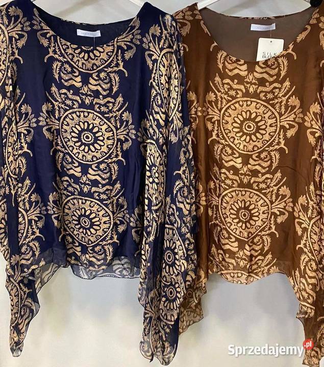 Bluzka BOHO fioletowa z jedwabiu naturalnego z podlaskie Białystok sprzedam