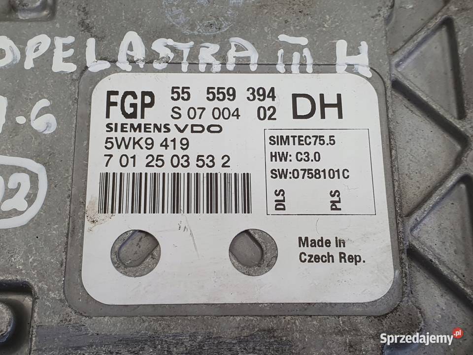 Opel Astra III H 16 16V STEROWNIK SILNIKA Komputery Rudka