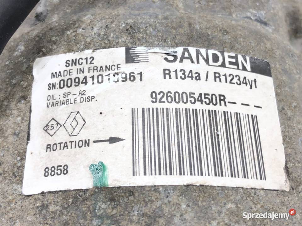 SPRĘŻARKA KLIMATYZACJI RENAULT CLIO V 926005450R Kompresory klimatyzacji