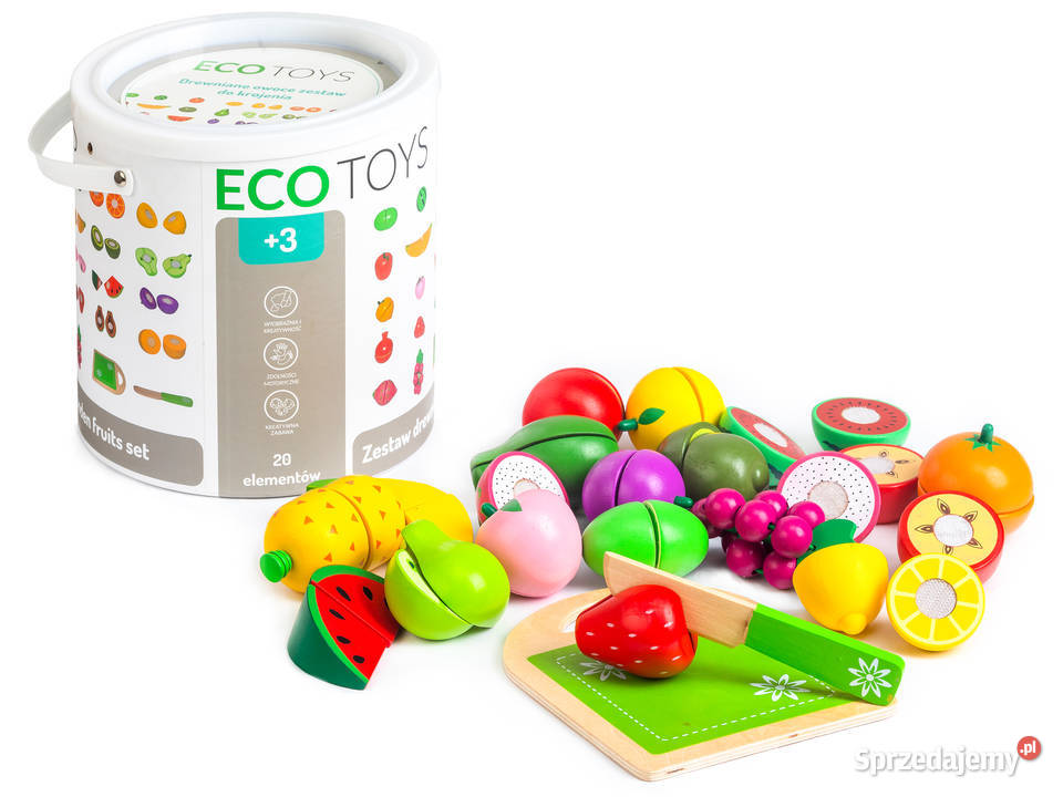 Drewniane owoce do krojenia 20 sztuk ECOTOYS Smogorzów