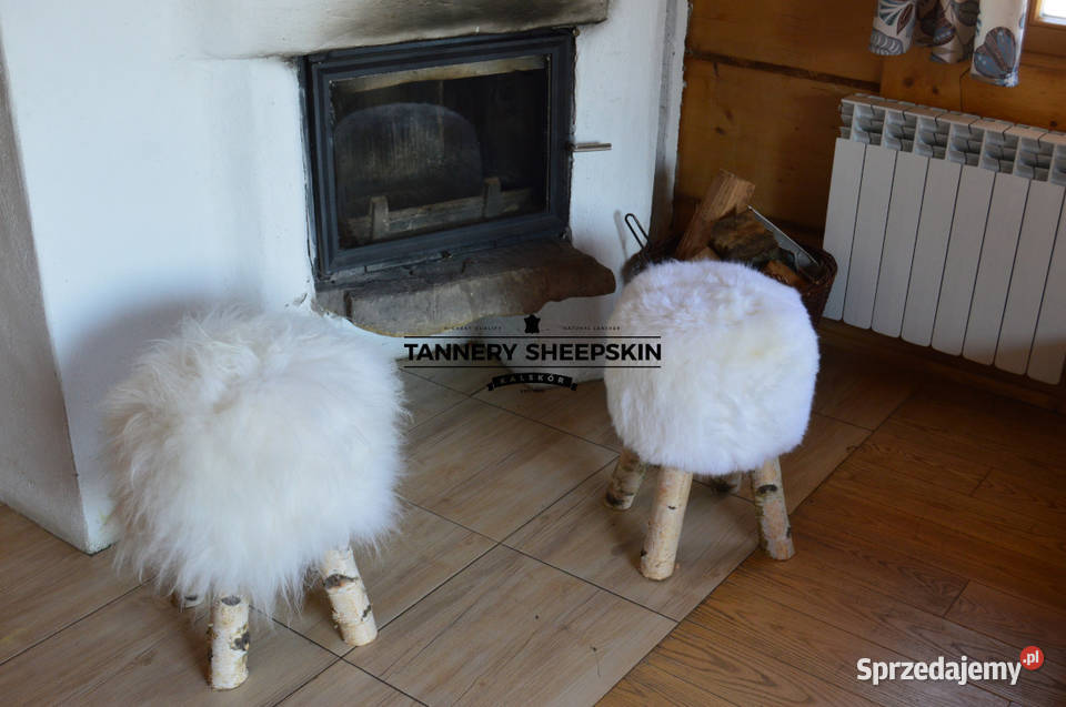 Krzesła ze Skór Owczych Pufa Naturalna Skóra nowoczesne Meble Szaflary
