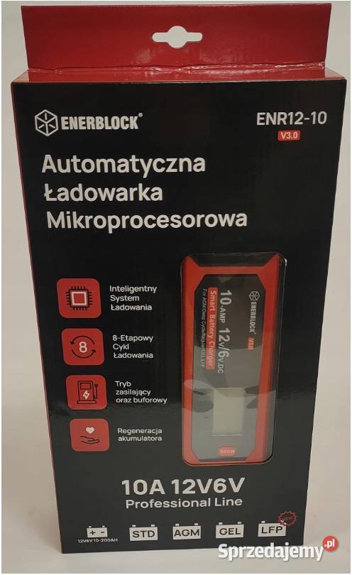 Ładowarka prostownik Enerblock 12V 10A AGM GEL podkarpackie Rzeszów
