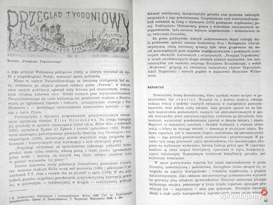 Pozytywizm kl 2 Tadeusz Bujnicki Chełm sprzedam