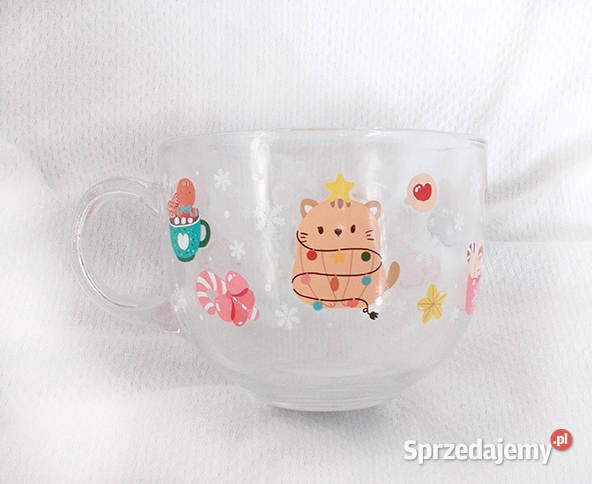 szklany kubek we wzory szeroki kubek ze szkła Bydgoszcz
