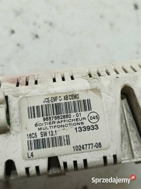 WYŚWIETLACZ 9657882880 Citroen C5 I 20012007