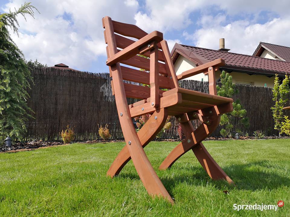 Meble tarasowe ogrodowe drewniane składane typ T Kalety