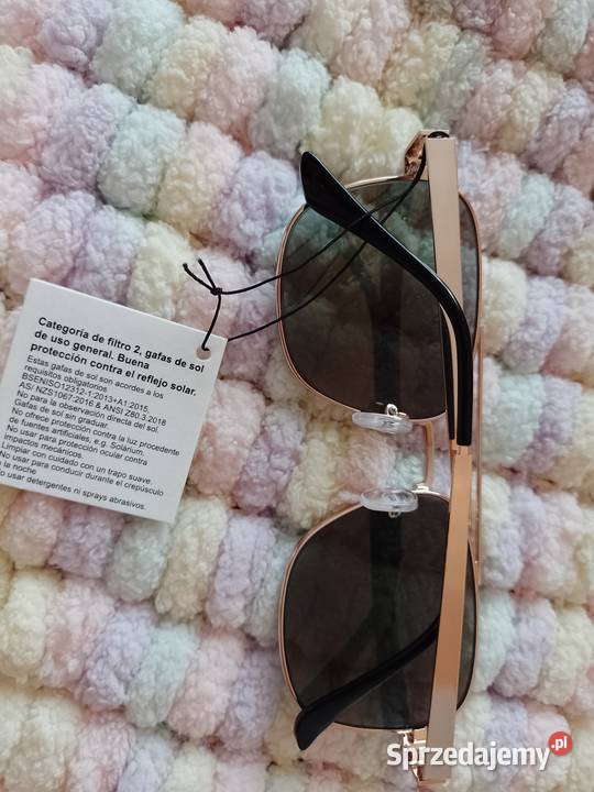 ASOS Złote okulary przeciwsłoneczne z Londynu Okulary Kraków