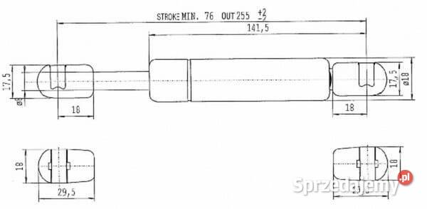 Sprężyna gazowa L255 mm 175N Stabilus CA533394 małopolskie Kamionna sprzedam