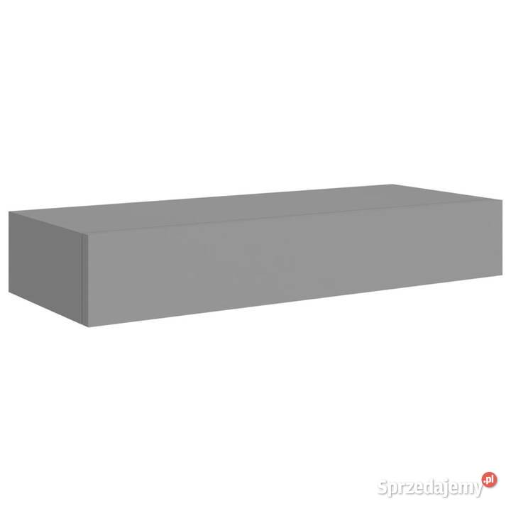 Półka ścienna z szufladą szara 60 x 235 x 10 MDF Warszawa