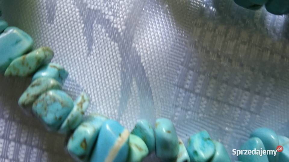 KOMPLET BIŻUTERII Z NATURALNYCH TURKUSÓW Piła sprzedam