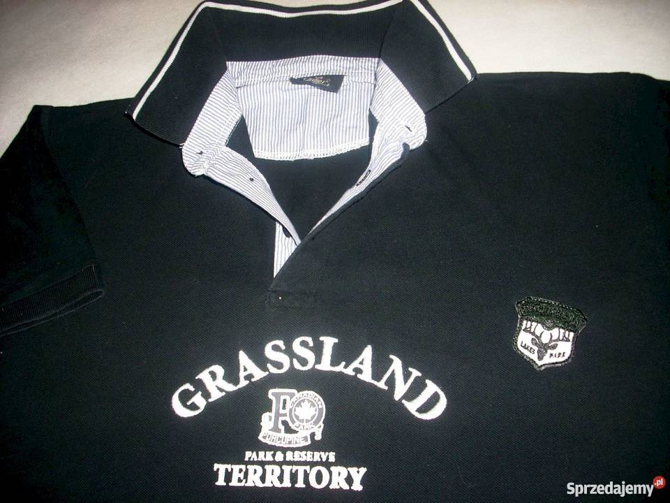 Drifter Czarna koszulka polo Nadruk Naszywka L Odzież i bielizna męska Nowy Sącz sprzedam