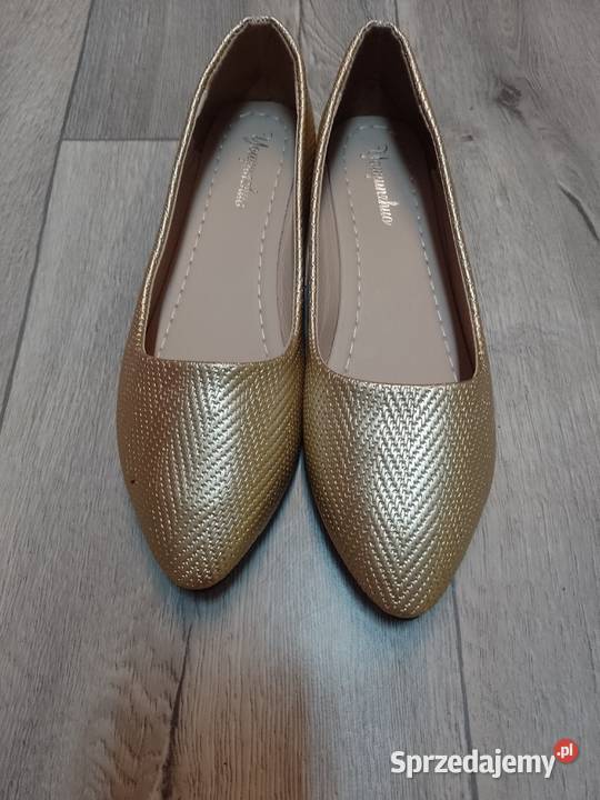 3839 Złote baleriny wieczorowe NOWE 25cm Kraków