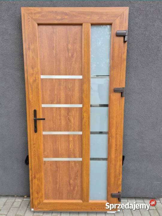 Drzwi 100x210 ciepłe ozdobne złoty dąb Szczecin