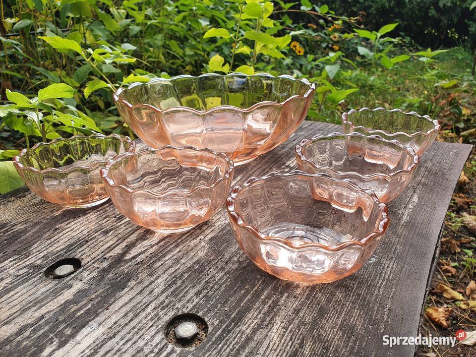 Duża misa i 5 miseczek rozalinowych