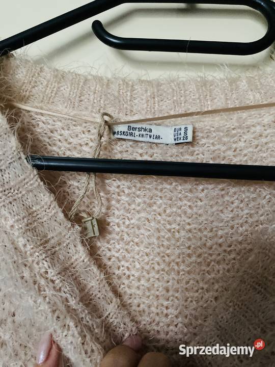 Długi sweter Bershka pudrowy brudny róż S małopolskie Kraków