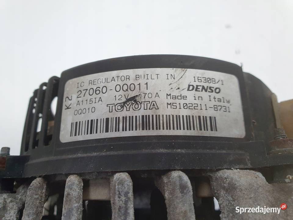ALTERNATOR Toyota Aygo I 10 12V 270600Q011 70A Chełm