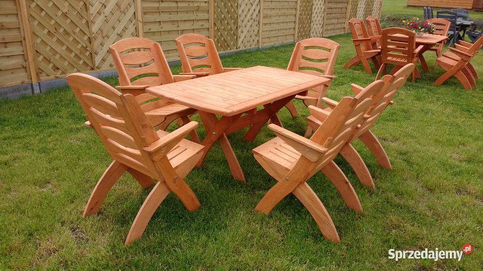 Meble ogrodowe drewniane składane typ X lamel 9 Kalety