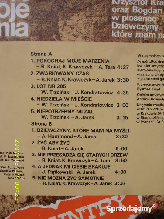 POP LP winyl KRZYSZTOF KRAWCZYKCOUNTRY ALBUM Wołów