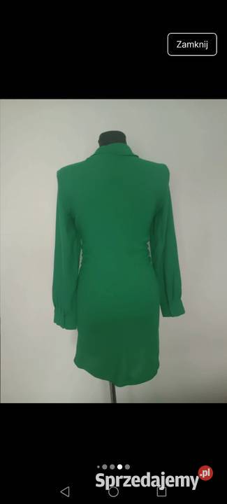 Sukienka zielona zapinana na guziki z Krosno