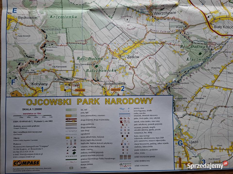 Ojcowski Park Narodowy 1 20 000 mapa turystyczna małopolskie Kraków