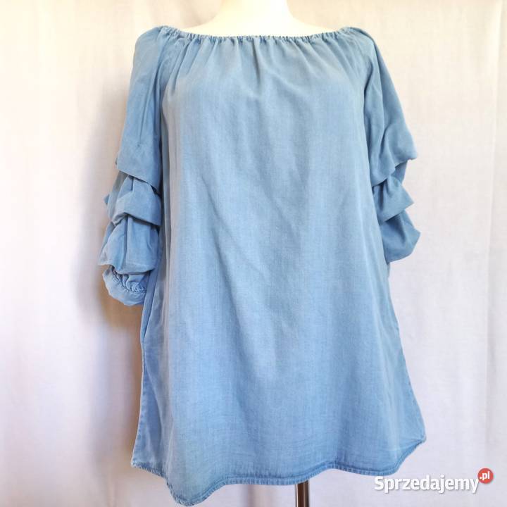 Bluzka niebieska Hiszpanka bufki rękawy r 38 Białystok sprzedam