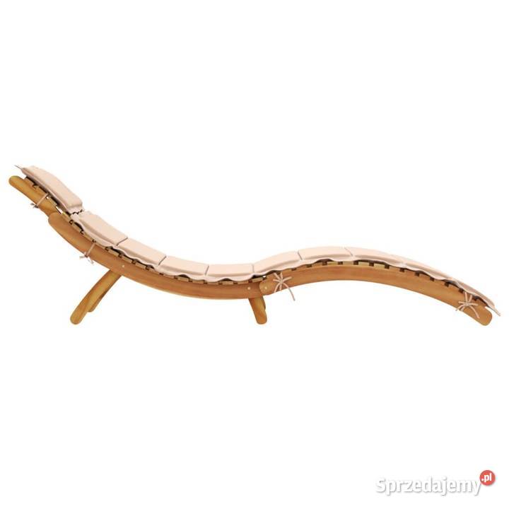 vidaXL Leżak z poduszką beżowy lite drewno mazowieckie