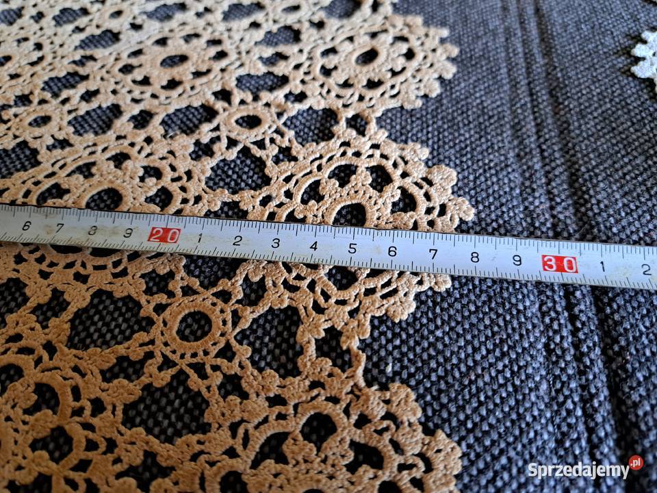 Zestaw 2 kwadratowych serwetek vintage szydełko Dom i Ogród Łódź