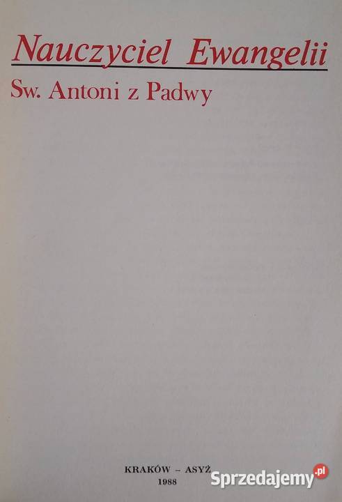Nauczyciel Ewangelii Św Antoni z Padwy Gdańsk