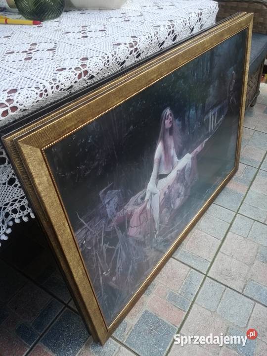 Piękna duża reprodukcja 3 98x68 ramy WWaterhouse dolnośląskie Jawor