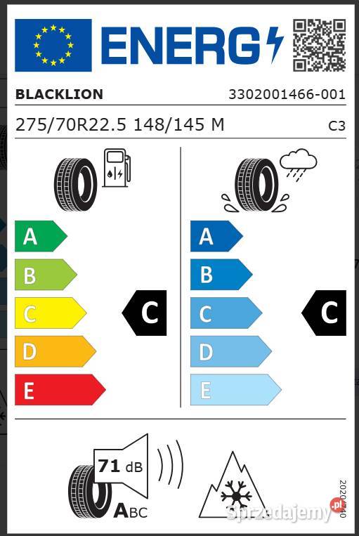 Opona Prowadząca 27570 R225 BlackLion BF188 Nowa Zarębki