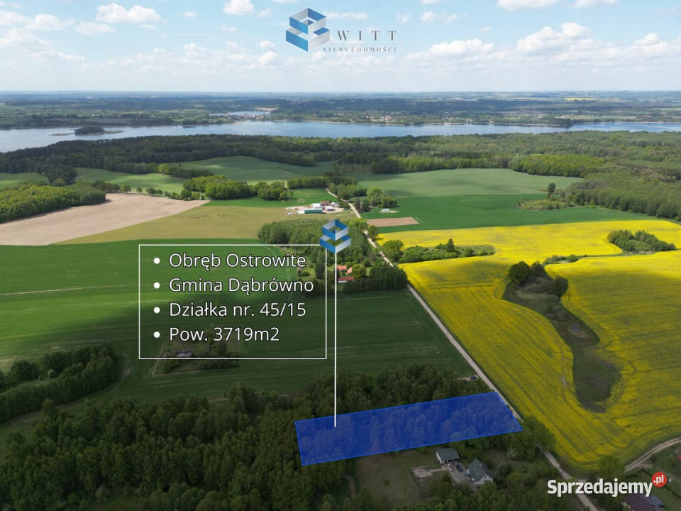sprzedaży gruntu 3719m2 Ostrowite 26m