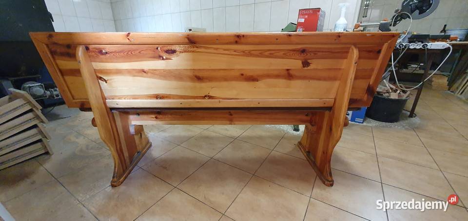 Ławka Drewniana z Obiciem i oparciem Barowa styl Rybnik